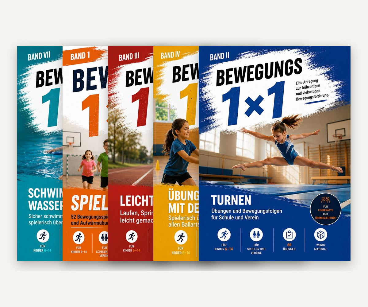 Fünf Hefte der Reihe Bewegungs 1×1