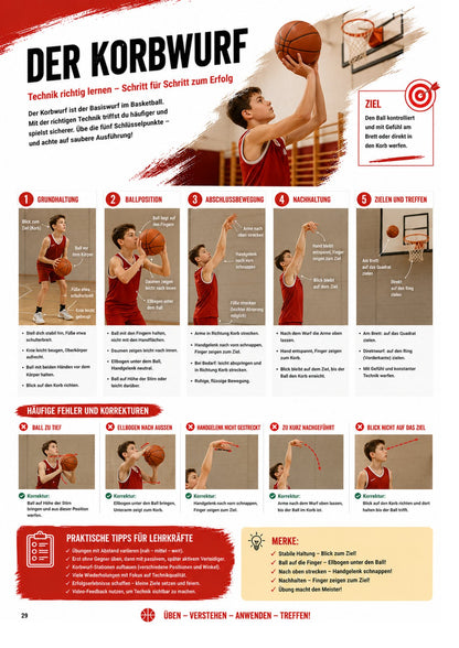 Ball, Technikseite Korbwurf